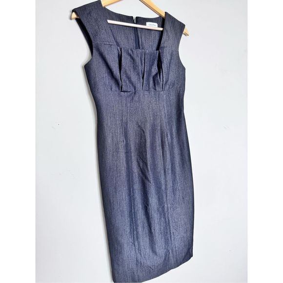 Calvin Klein grey empire waist pencil dress size 2 - Picture 5 of 6